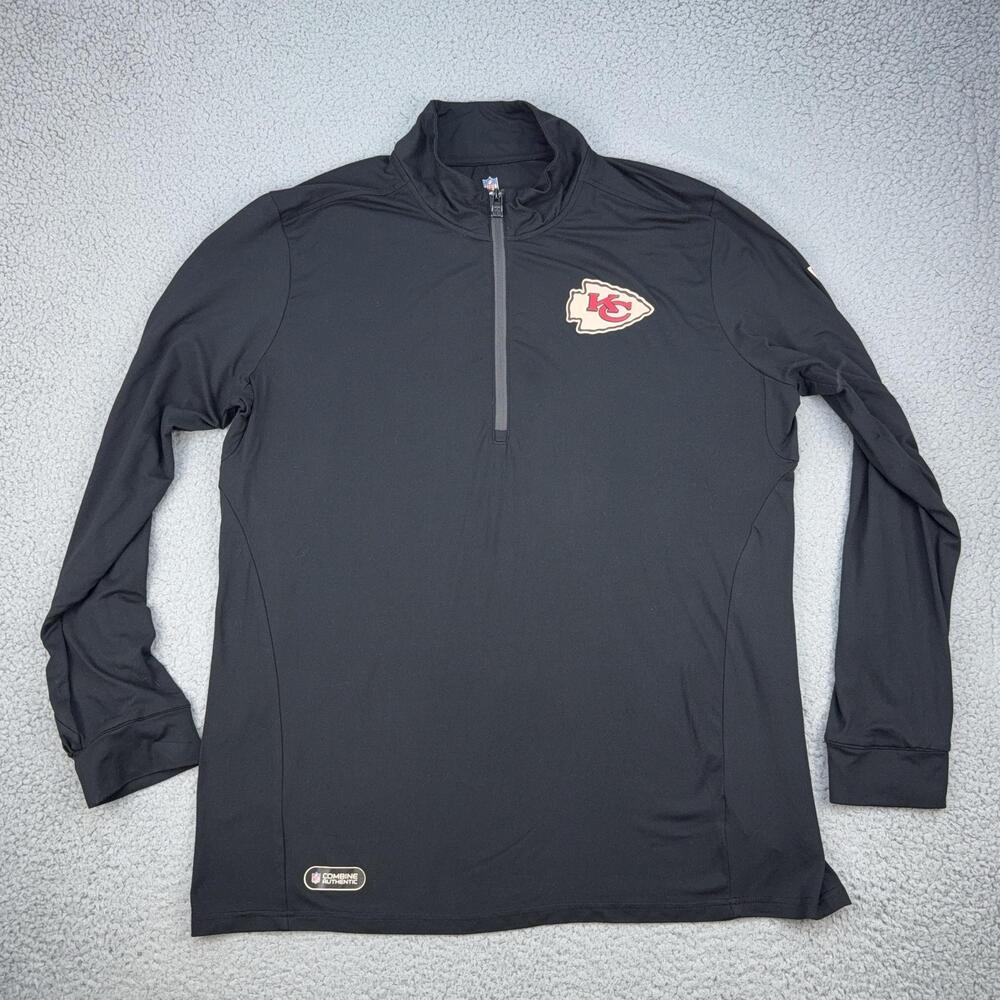 Kansas City Chiefs Shirt Mens XL Black NFL Football New Era Combine 1/4 Zip
